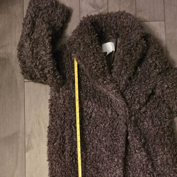 H&M Pile Coat XS - Dark Taupe - Picture 8 of 13